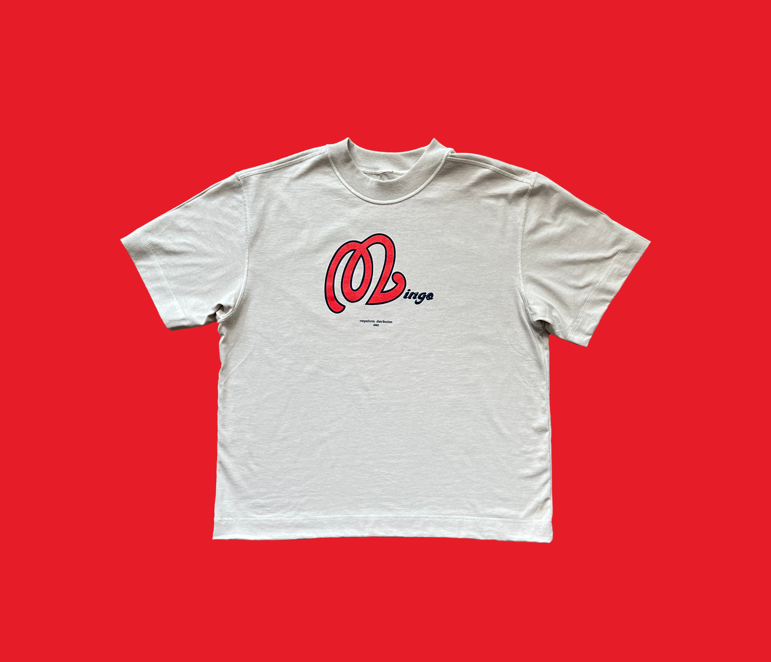 cropped 'm' tee. - light beige