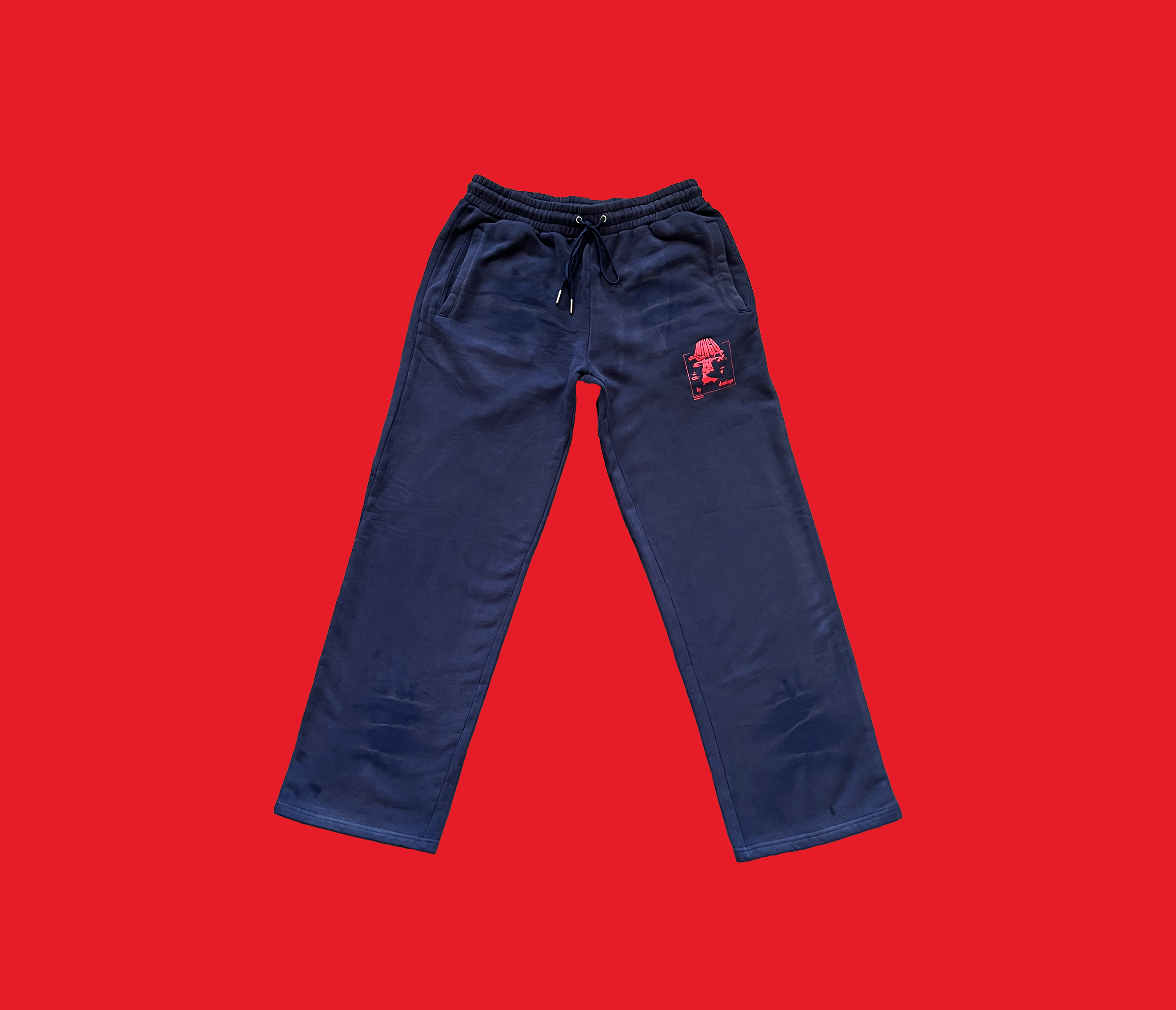 mineral wash open bottom sweats - navy