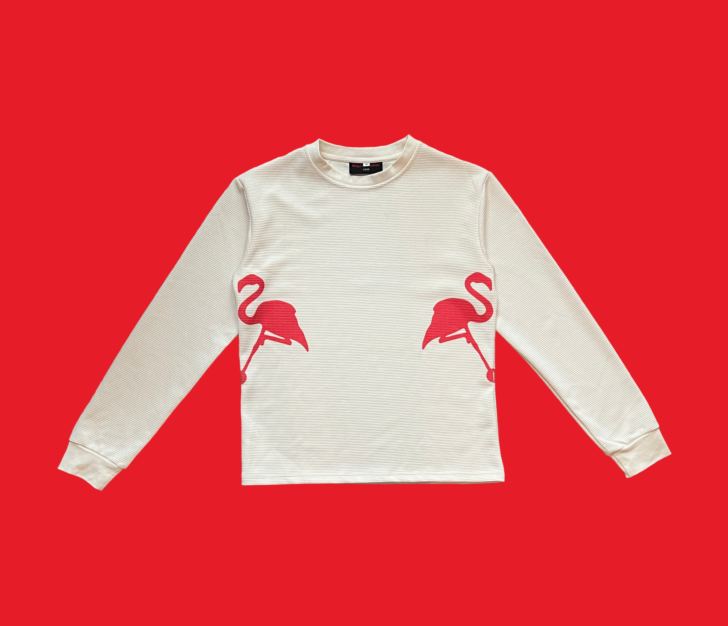double sided long sleeve thermal. - cream