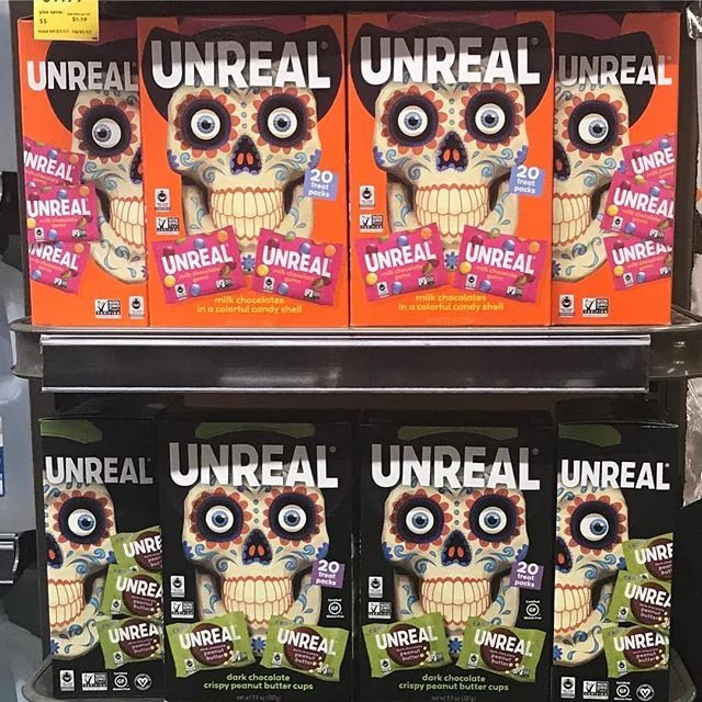 Unreal Halloween 🎃 packaging! @unreal.snacks #nongmo #noartificialcolors #noartificialflavors #fairtrade #latergram