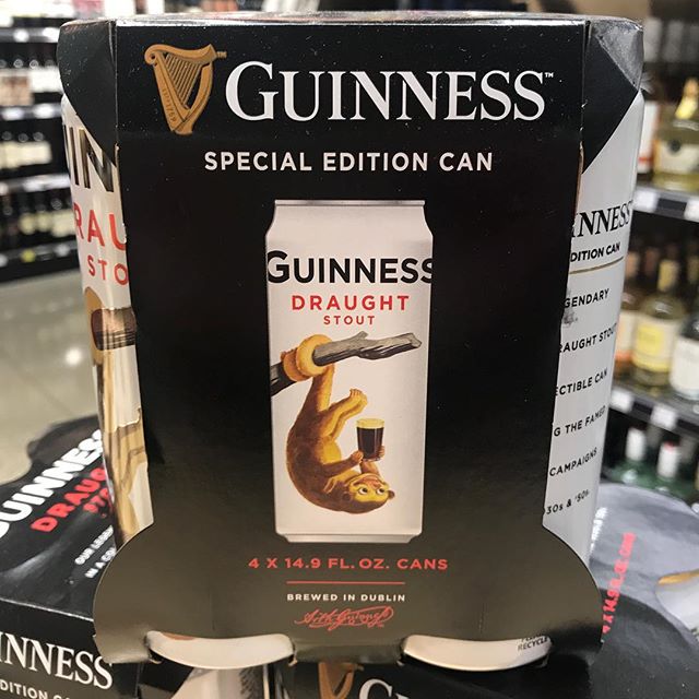 Just in time for St. Patty&rsquo;s 🍀- Guinness Limited Edition cans featuring an upside-down monkey 🐒 How will you celebrate? @guinnessbreweryus #happystpattys
.
.
.
.
#aisleprofile #packagedesign #branding #packagingdesign #packaging #graphicdesig