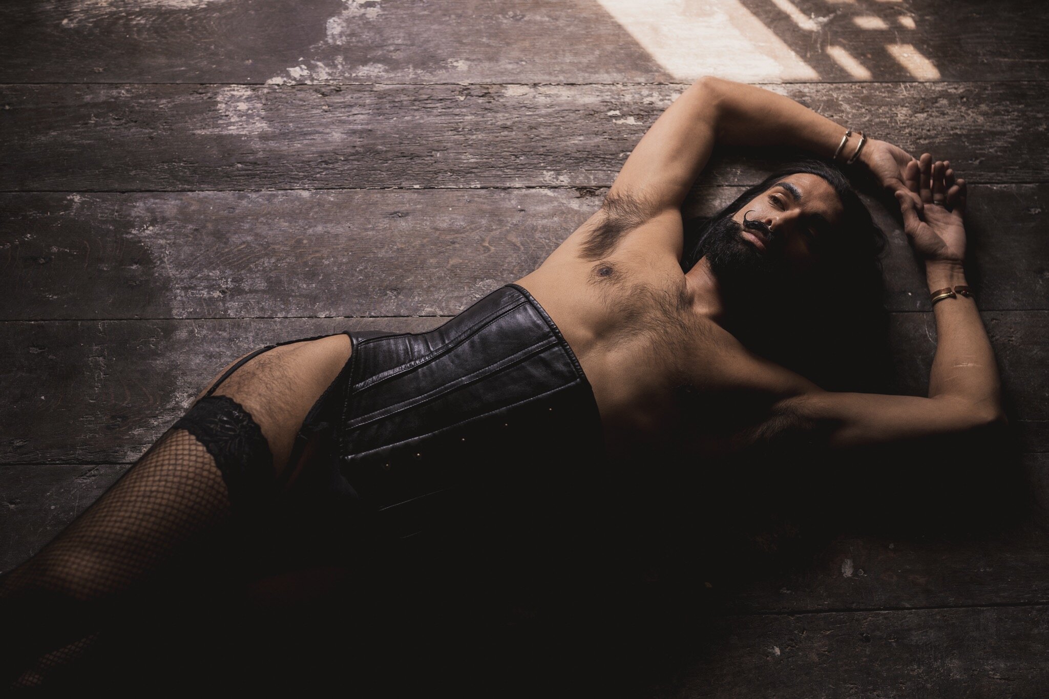 Male photographed during a gender fluid photoshoot in Shropshire
