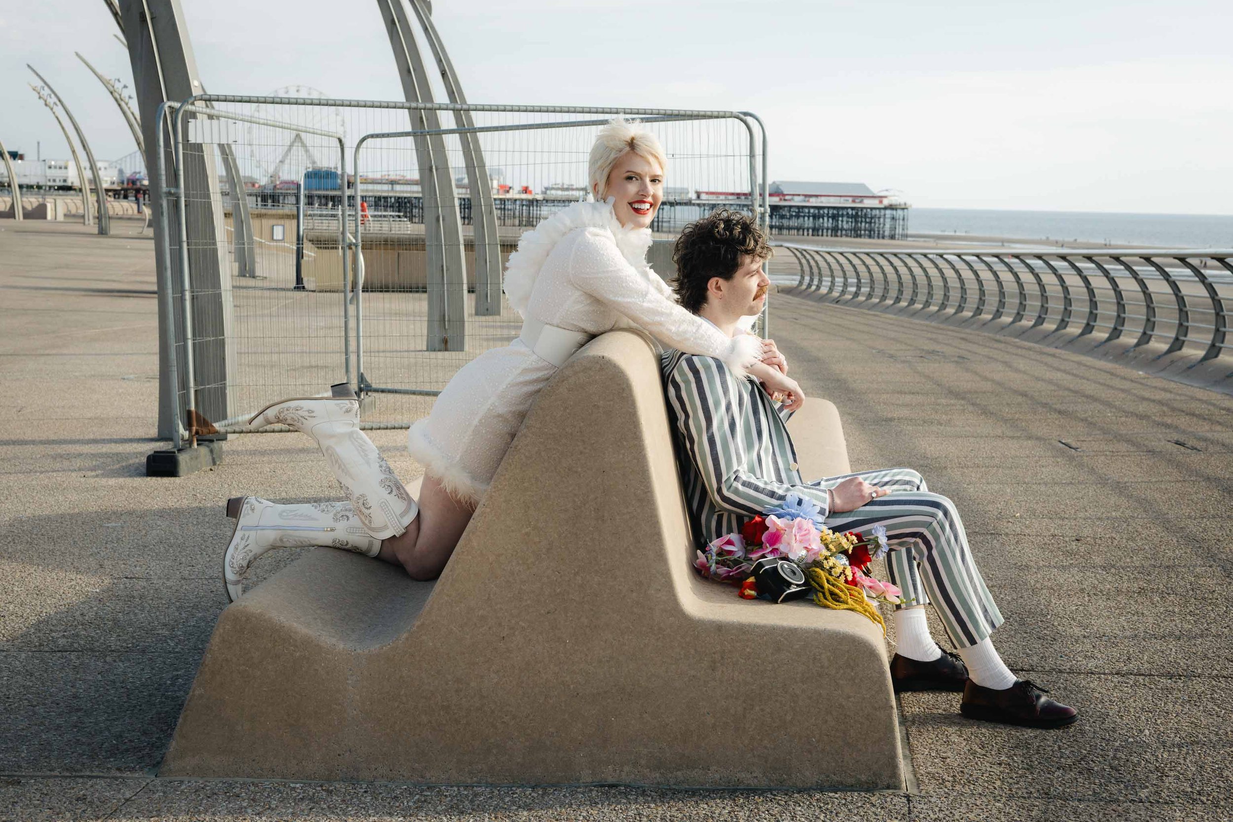 Intimate couple portrait on Blackpool pier