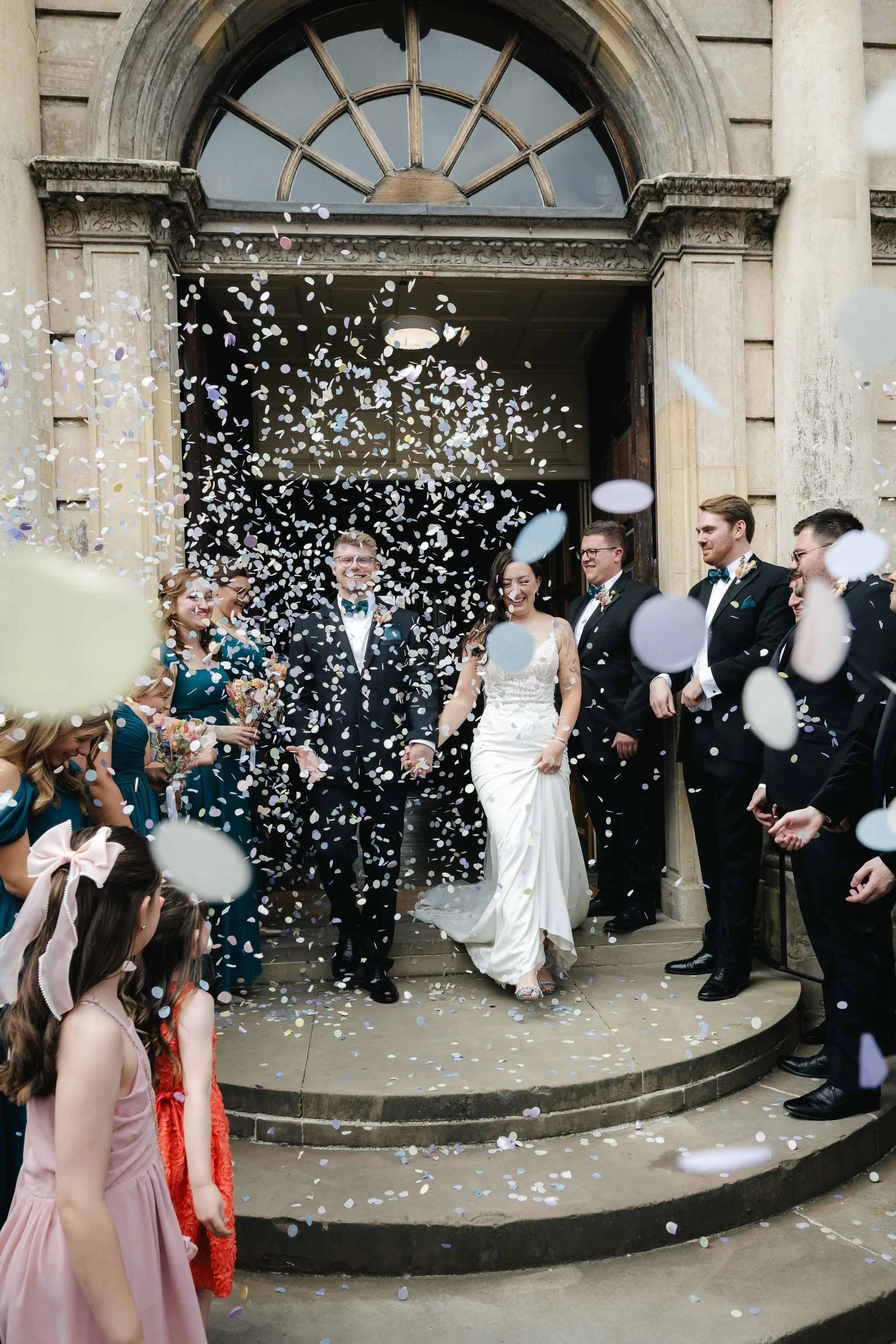  Confetti from Flutter Darlings on steps of Worcester Guildhall.   
