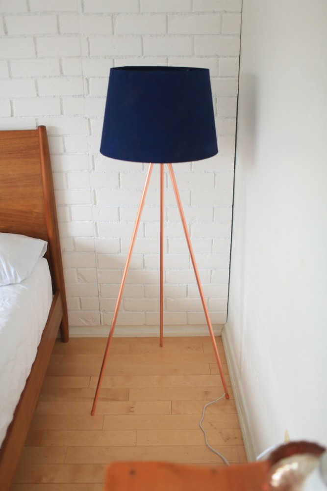 copper tripod floor lamp