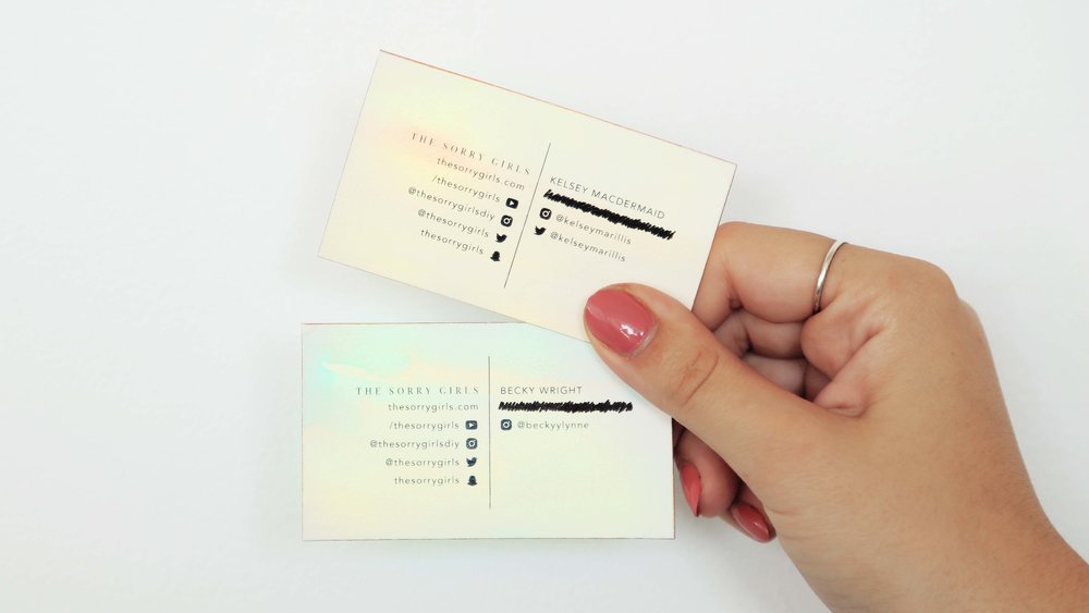 Diy Business Cards The Sorry Girls