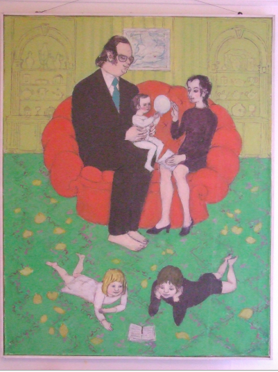 Figure SEQ Figure \* ARABIC 2. If the family portrait (by a German painter called Hannelore Köhler) is to be believed, I and my two sisters are the offspring of a giant and a witch.