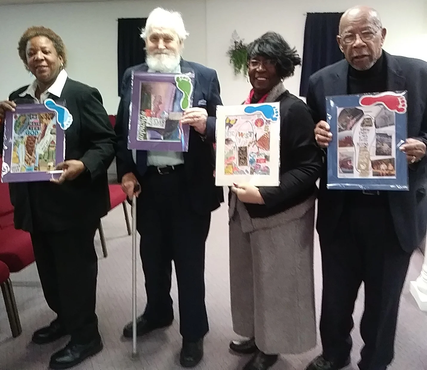 Members of A Ministry of Restoration envisioned their walk into the new year by creating Heart & Sole Collages.