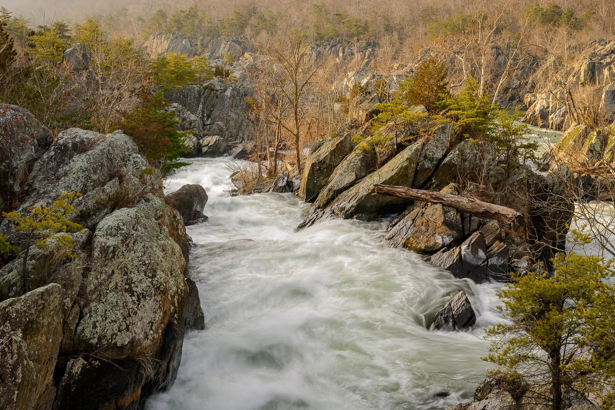 Turbulent rapids of Great Falls in Maryland.