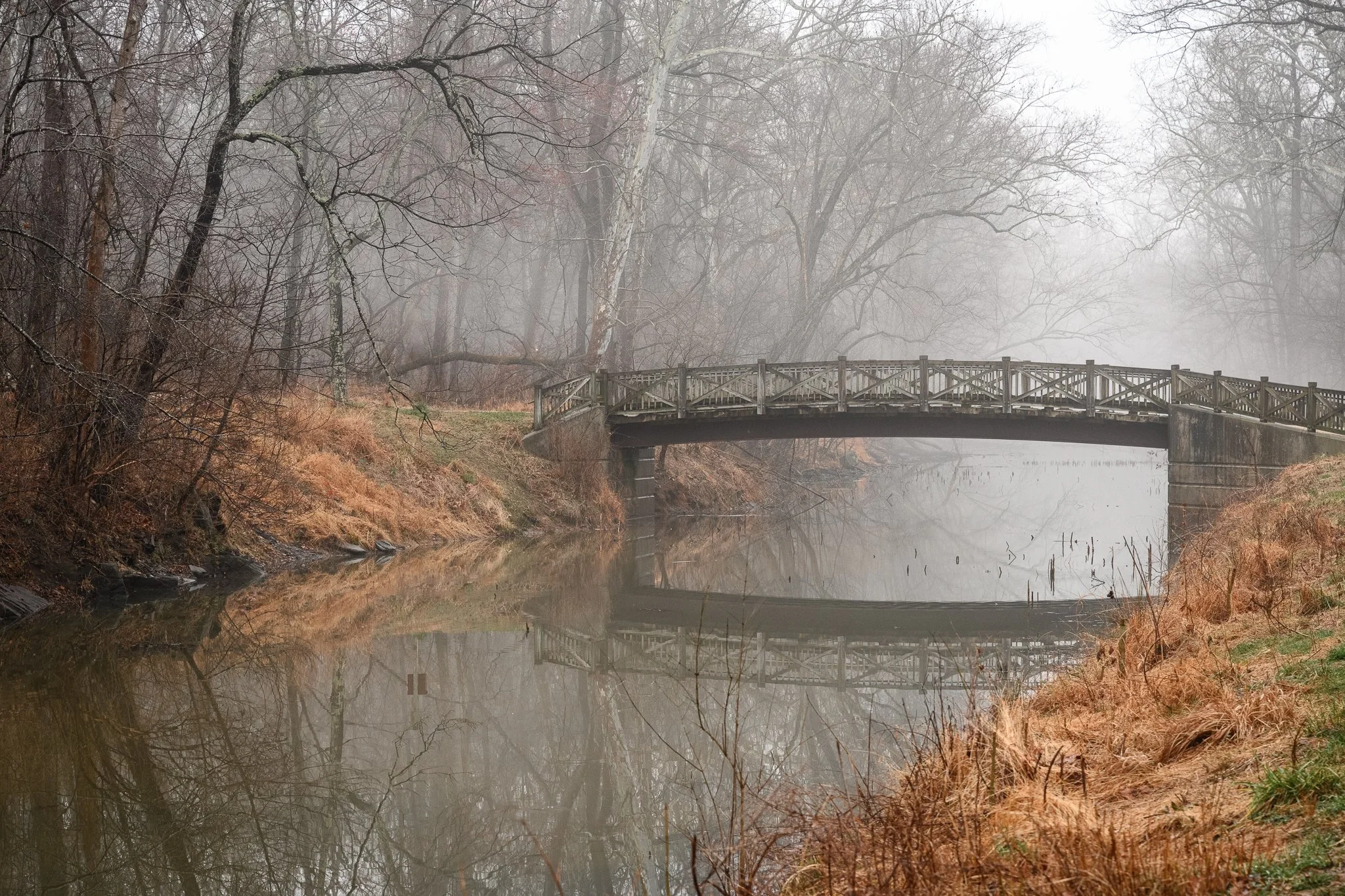 Anglers bridge on a foggy afternoon.