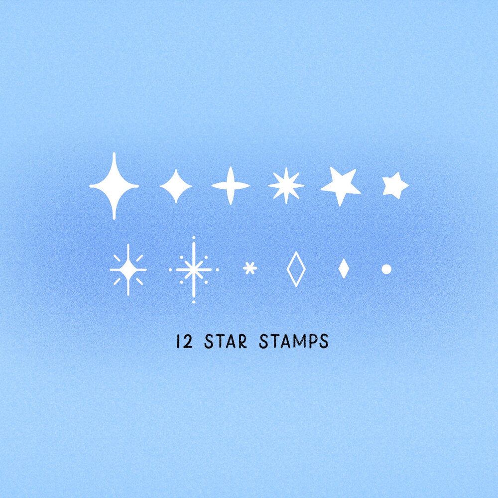 Gutter Bule Monumental Procreate Star Stamp Brushes — Julisha Kim