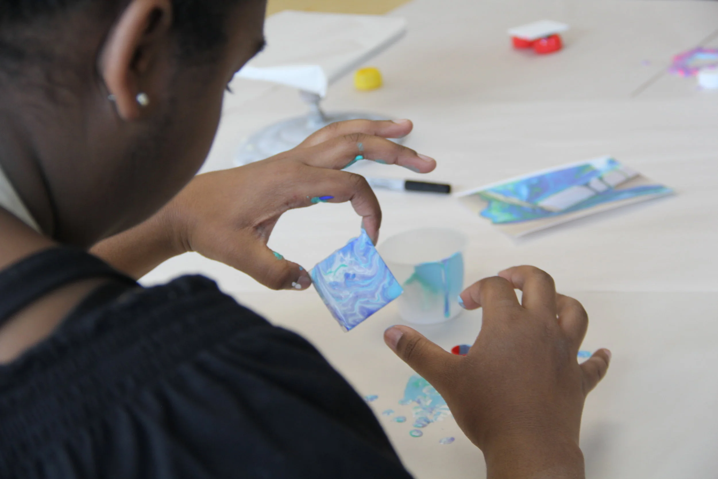 After School Art Studio with Carly and Gwendolyn, Paint Pouring