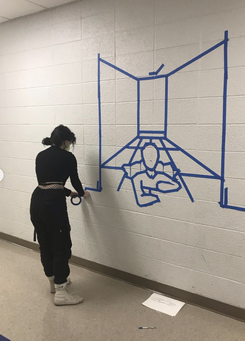 Fine Arts 2 Hall Tape Drawings