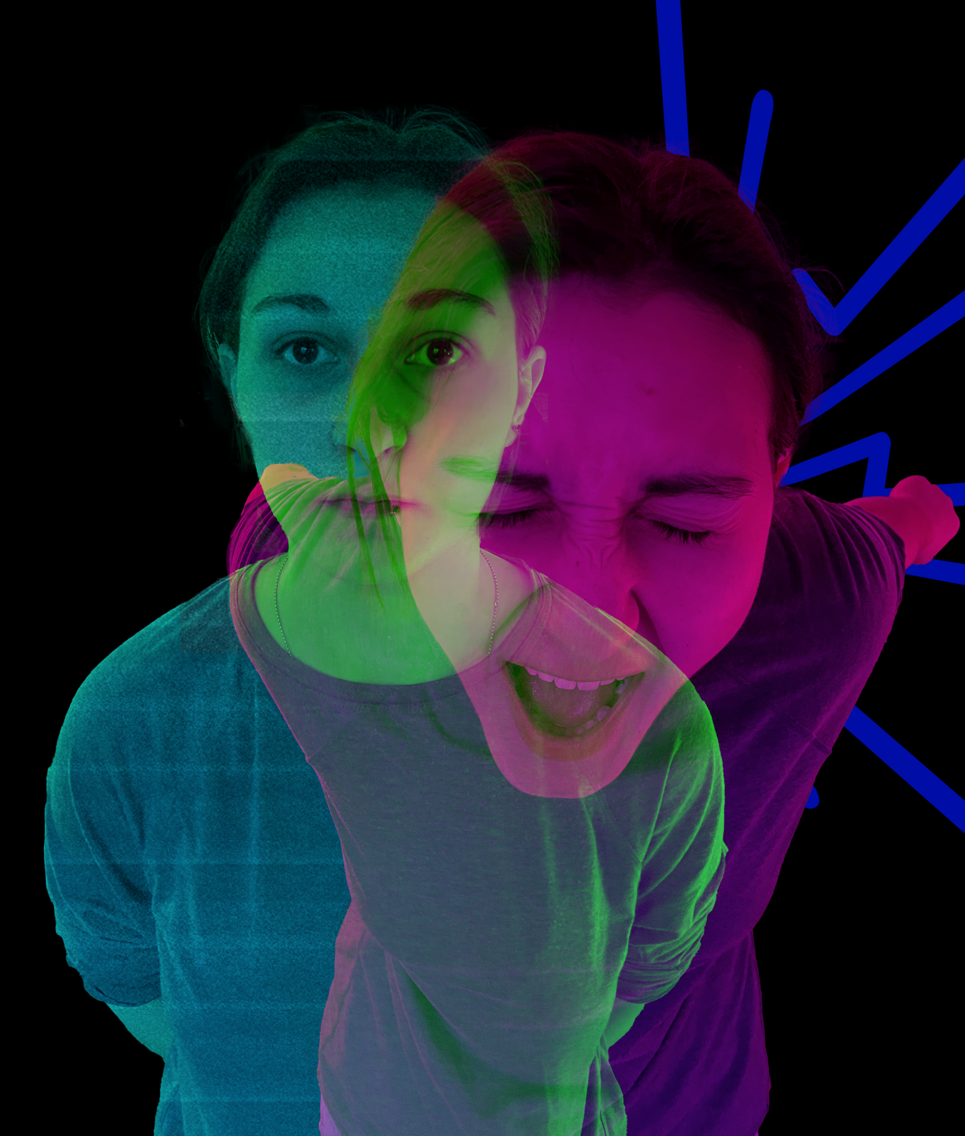Double Exposure Portrait by Adriana Peterson, gr12