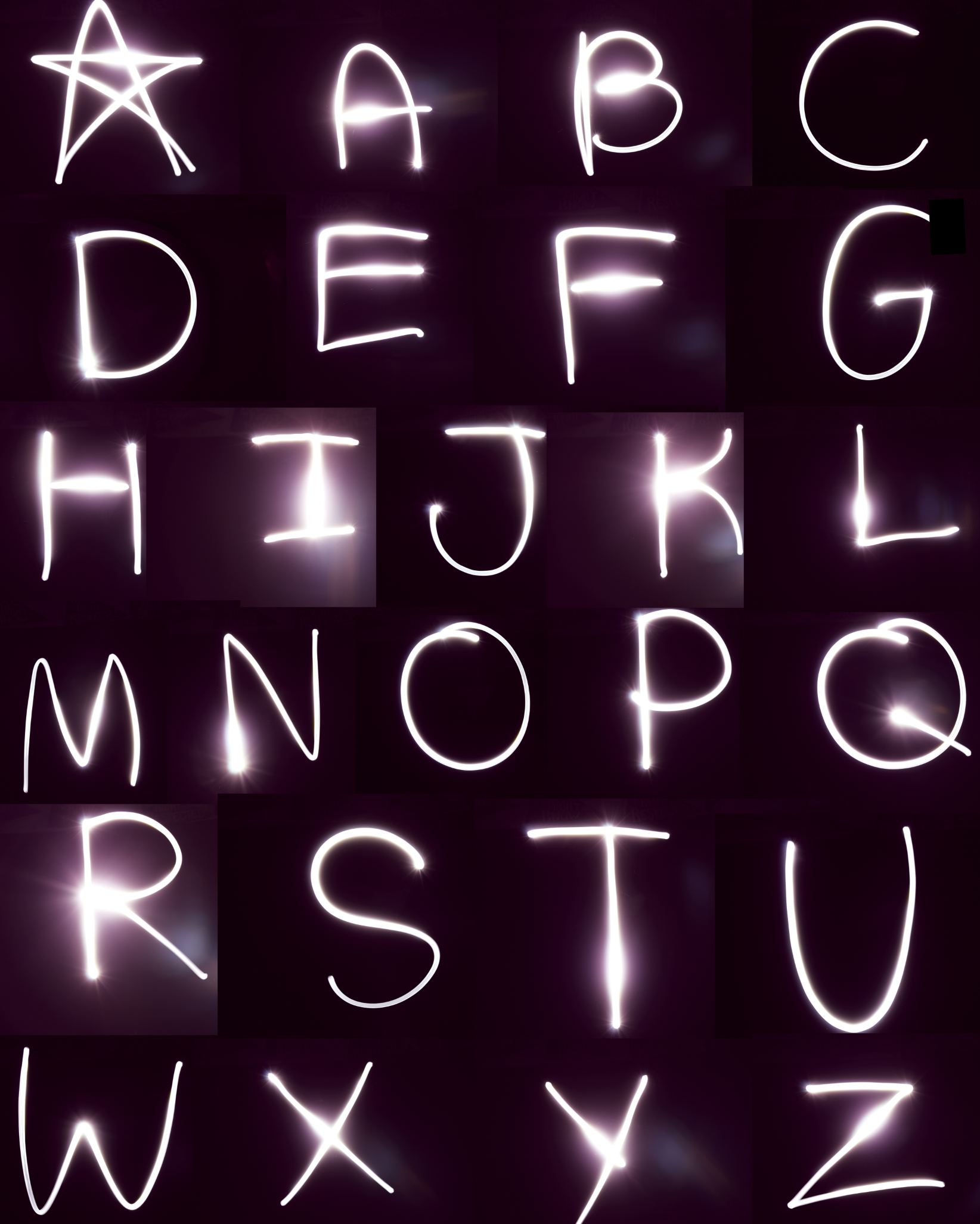 Alphabet Poster (Light Painting) by Aidan Gill