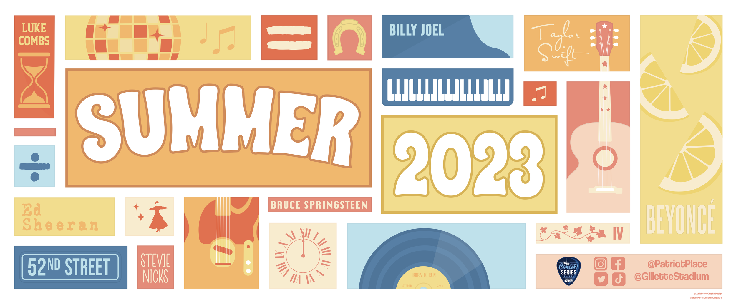2023 Summer Concert Banner for Patriot Place by Lydia Stone