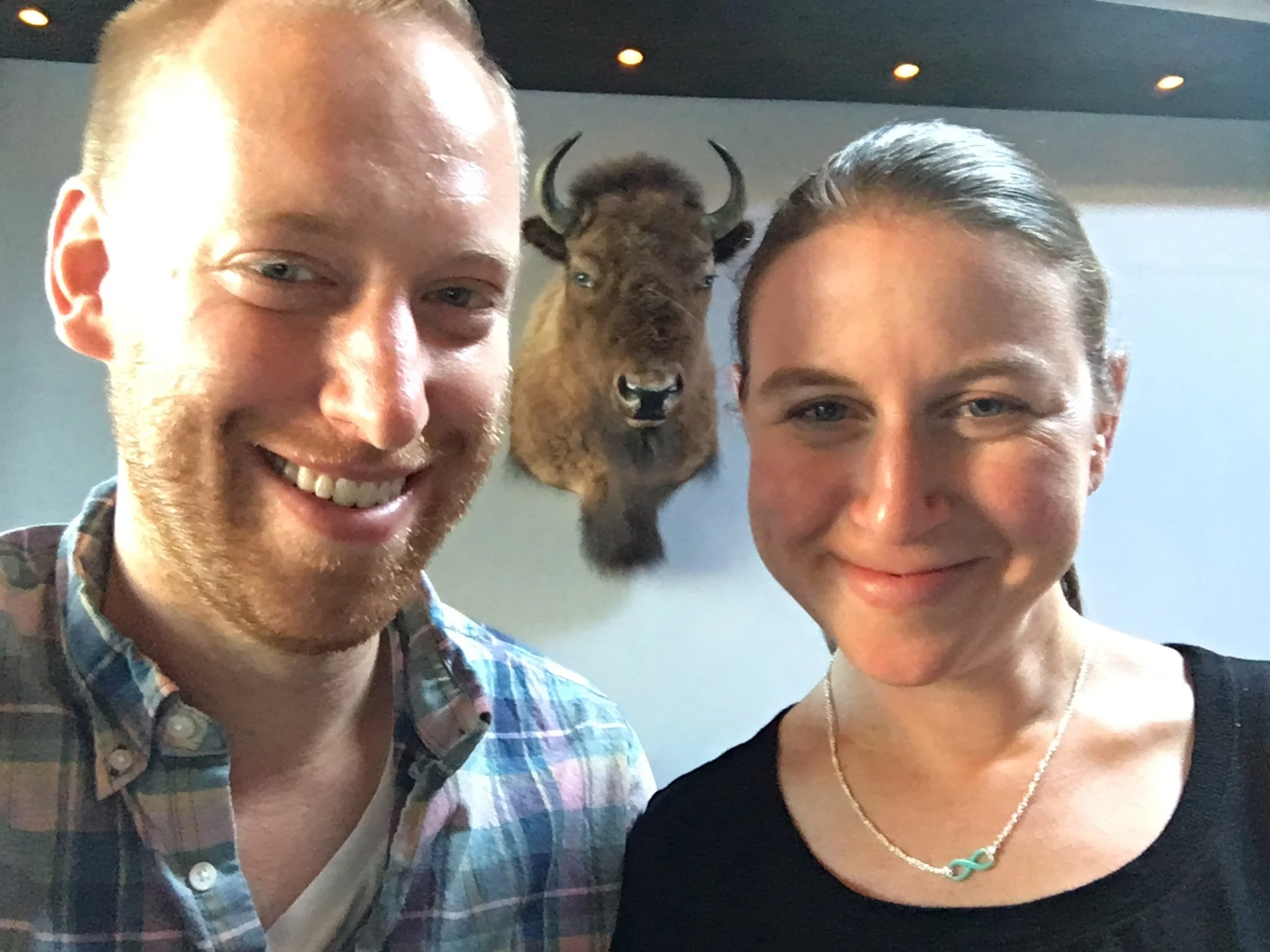 Cheers! First wedding anniversary, buffalo background intended.  