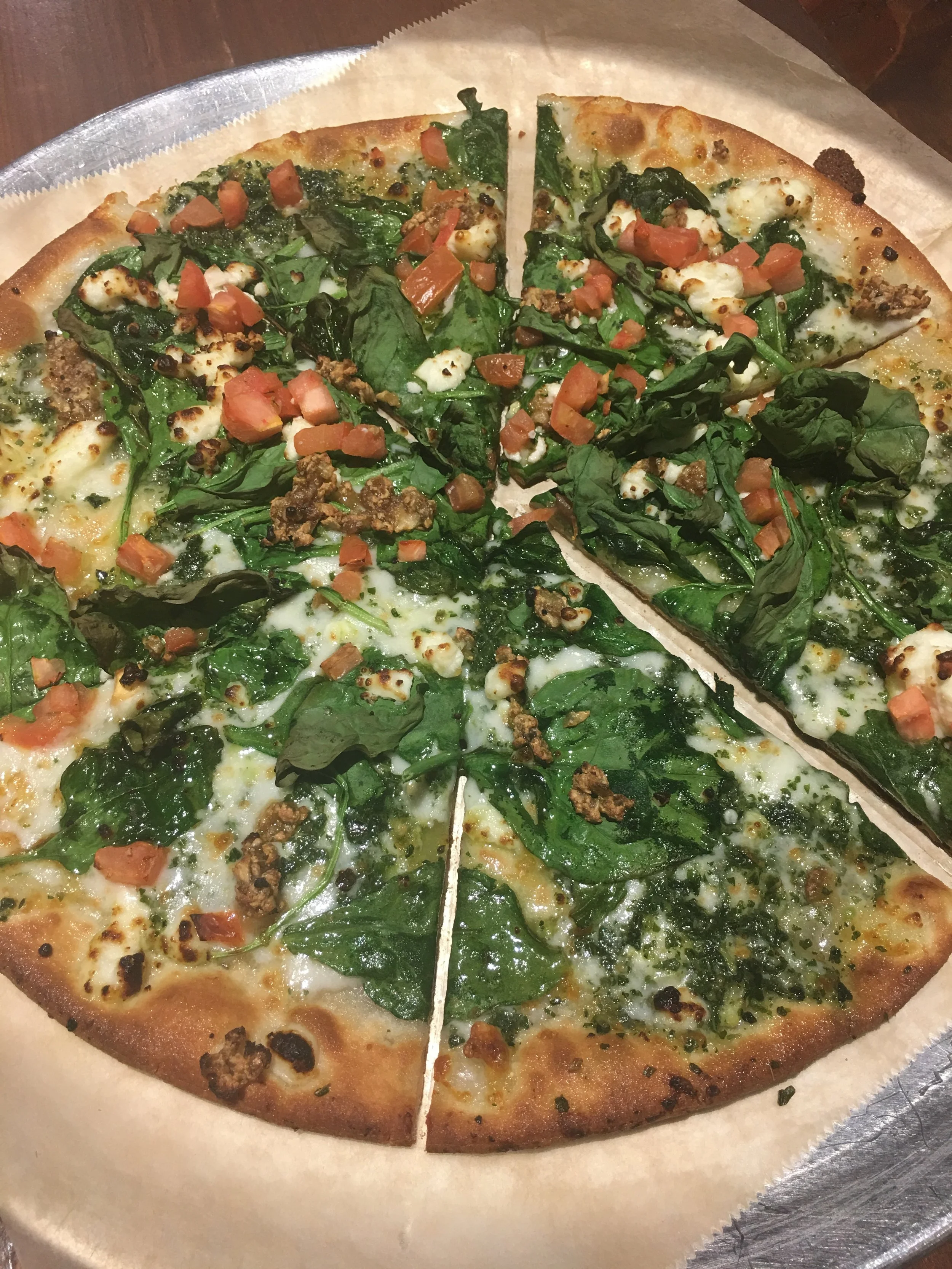 Basil pesto and tomato