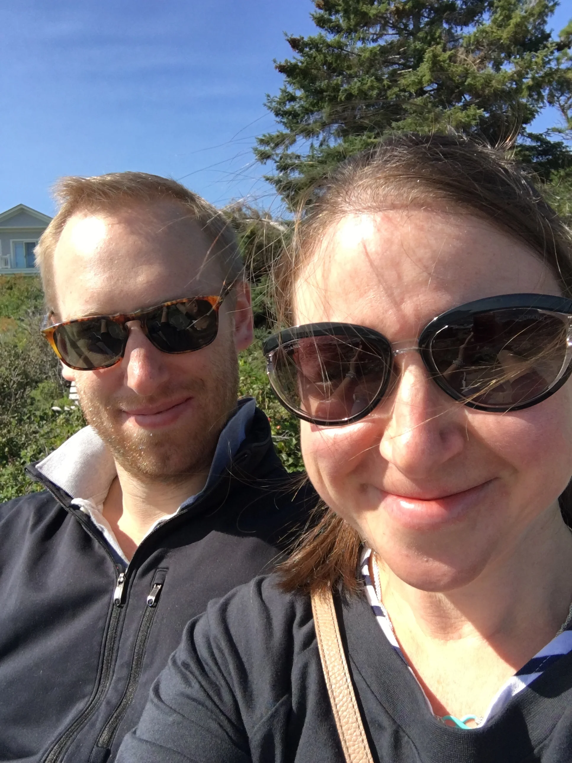Windswept hair, and clothing for October, in Maine, on Labor Day Weekend. So long, summer...we'll miss you!