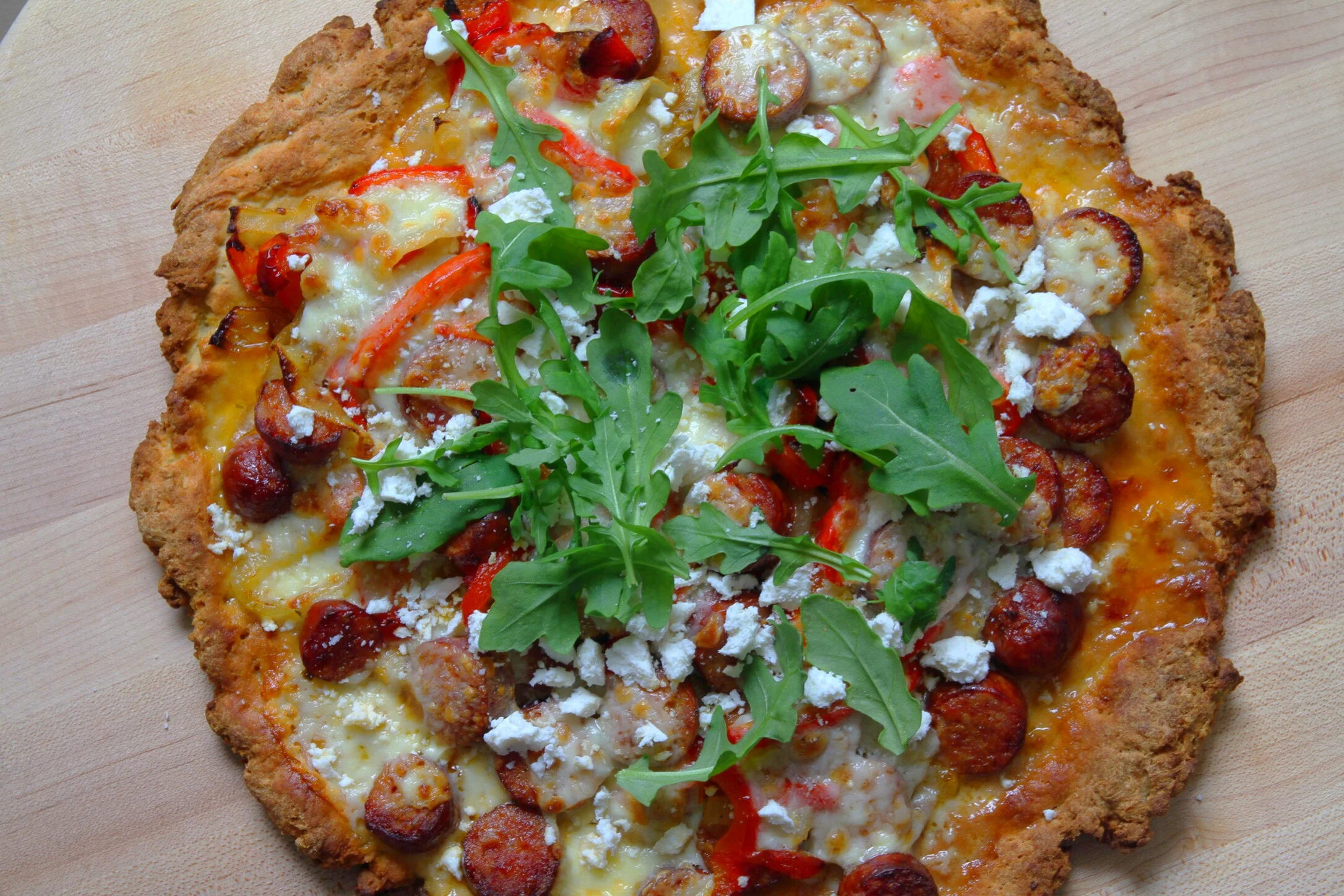 My favorite pie of the night included andouille sausage. :)&nbsp;