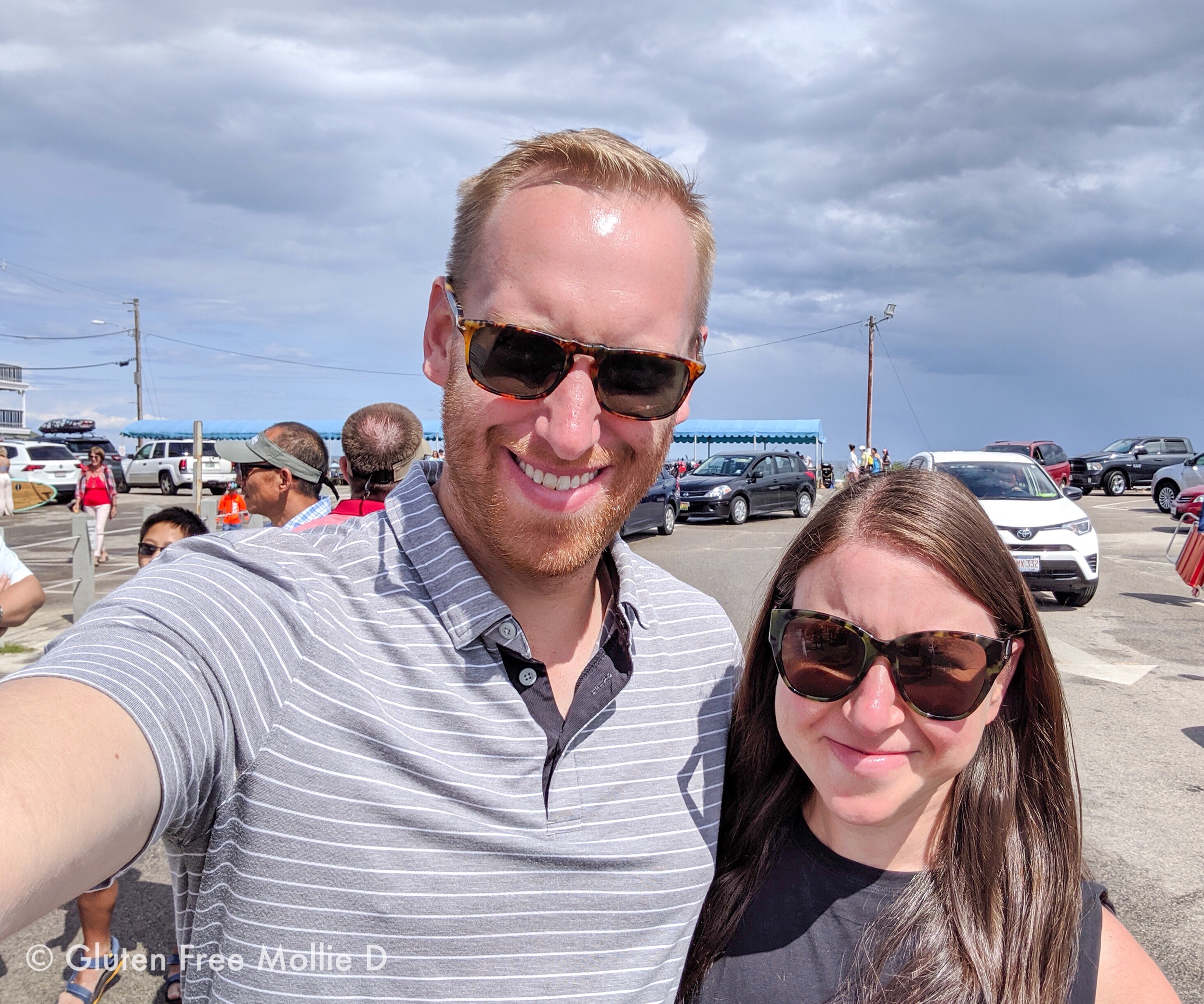 Beach parking lot after a rainstorm. Quick pic!