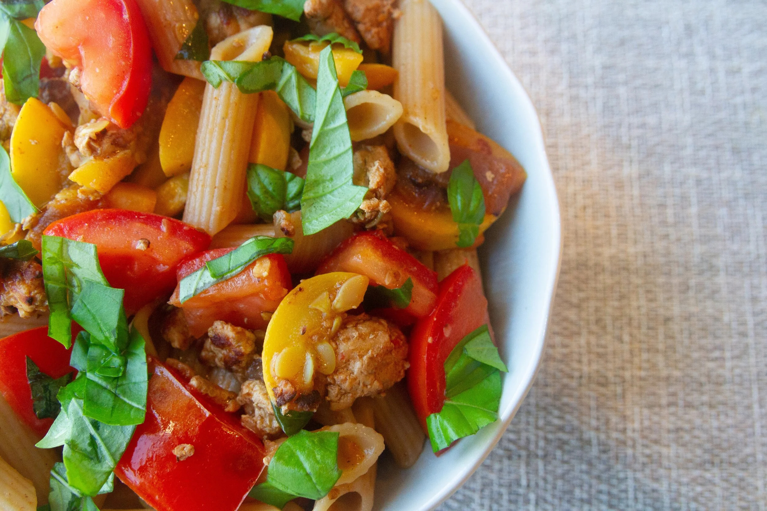 Gluten Free Mollie DRecipesSummer Squash and Turkey “Sausage” Pasta