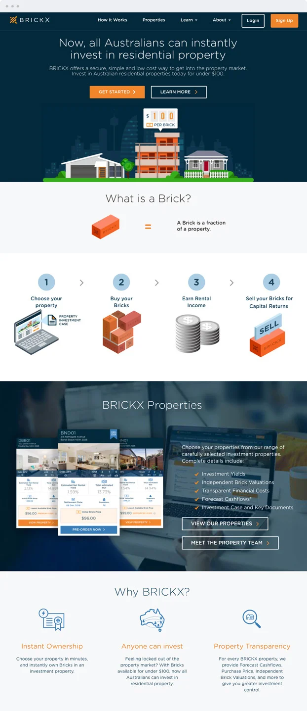 website design - brickx