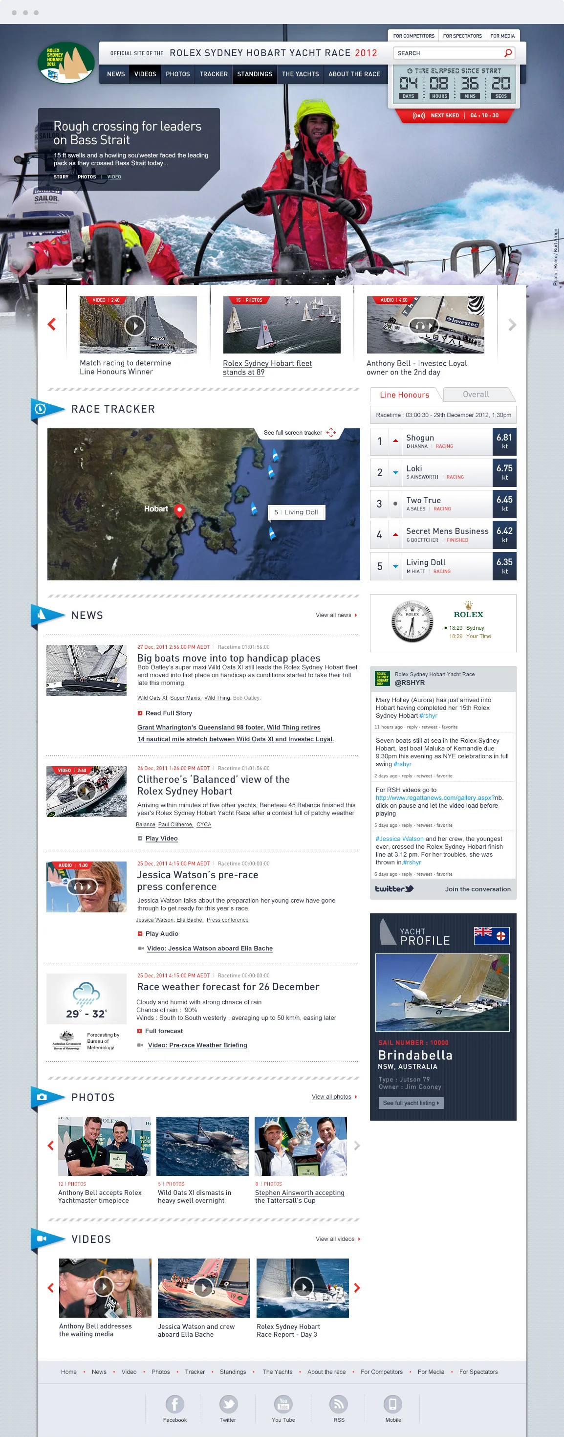 website design - sydney to hobart yacht race