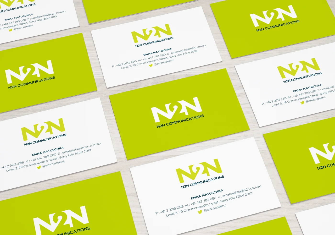 Business card design - n2n pr
