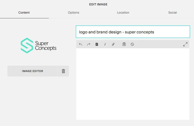 Squarespace Gallery Title Box