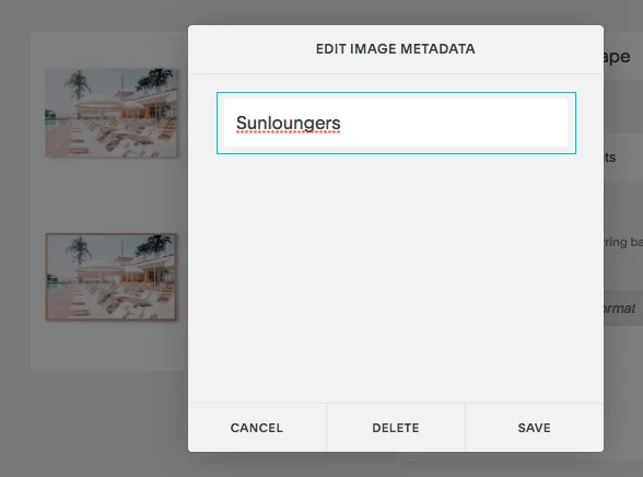 Squarespace product alt text entry