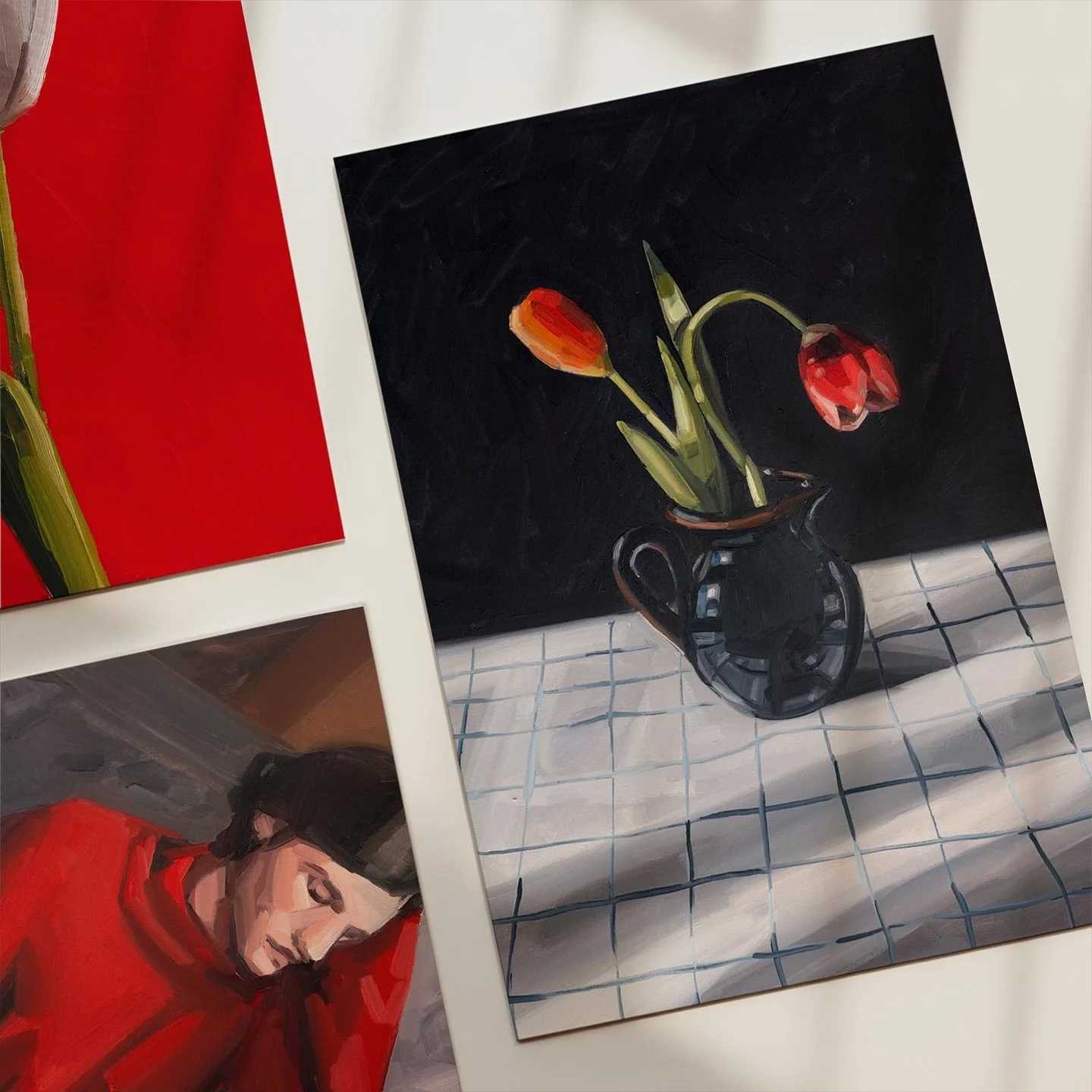 A love note in red
Postcards from my exhibition Rouge, where tulips bow and bloom, and the feminine takes centre stage.

Available now on my website
➰ link in bio

Printed on beautiful 350gsm matte stock &mdash; a keepsake to hold, post, or frame.

A
