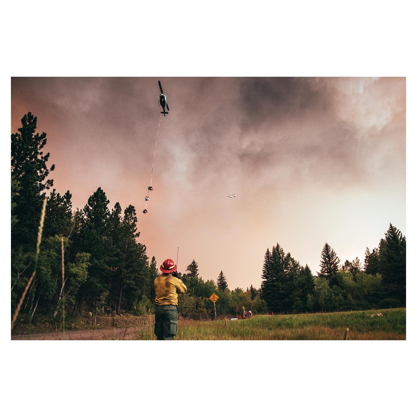 Helicopter 8HA slinging in cargo Saturday as fire activity increased during the Cameron Peak Fire in Fort Collins, Colorado. For the last three days, high winds have brought the fire up to 89,000 acres as firefighters work against continuous spotting