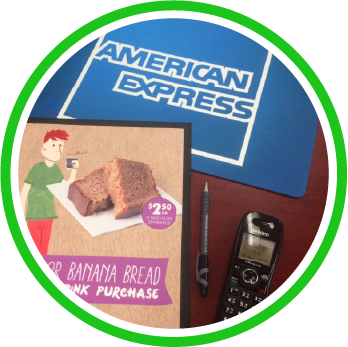 Australian Made Counter Mats with American Express Logo and 7 eleven design