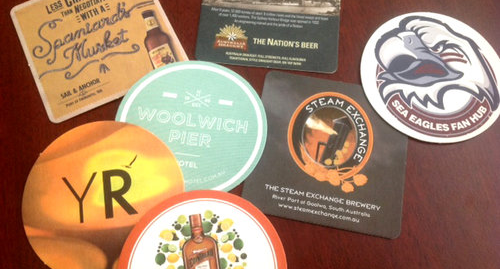 Standout Mats also offers Drink Coasters Perhaps you would like to have a look at what we can offer - even for small runs.