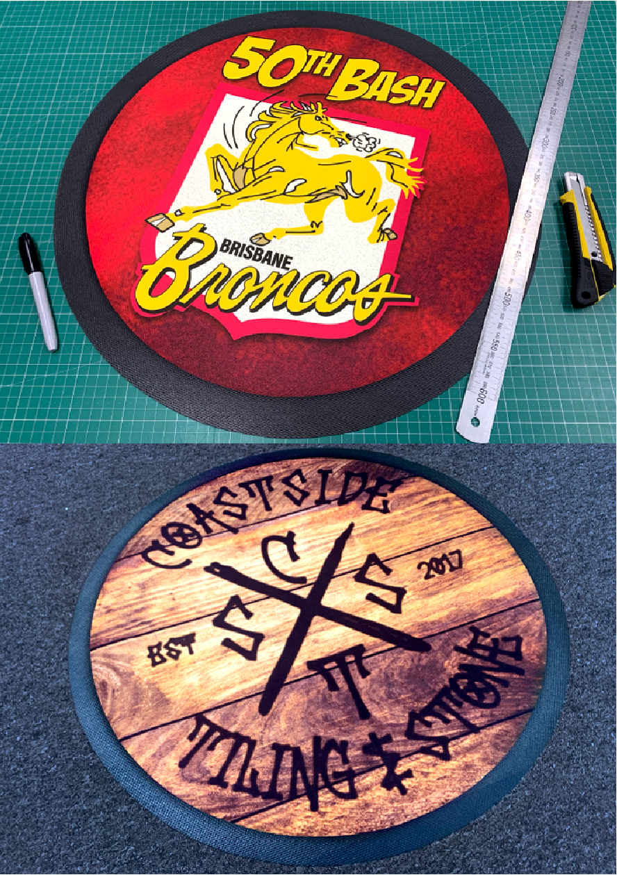 Exclusive to Standout Mats, our round felt-topped, rubber-backed bar mats are produced here in our factory, using only the very best 100% Australian-made materials.