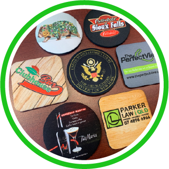 Custom Printed Coasters in all sizes and shapes Printed in Australia