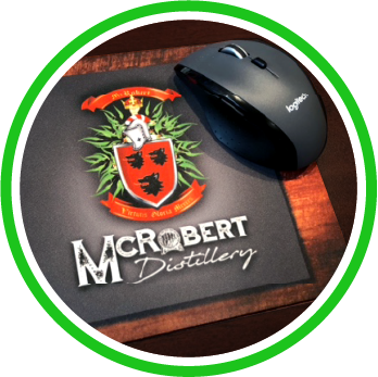 Mouse Mat with custom design and Logitech Mouse on it