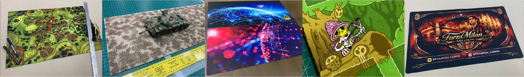 Standout Mats now offer stunning 2mm Neoprene Tabletop Gaming Mats - Fully Digitally Printed with your supplied custom designs and Custom Sizes to suit your requirements up to 1200x830mm in size