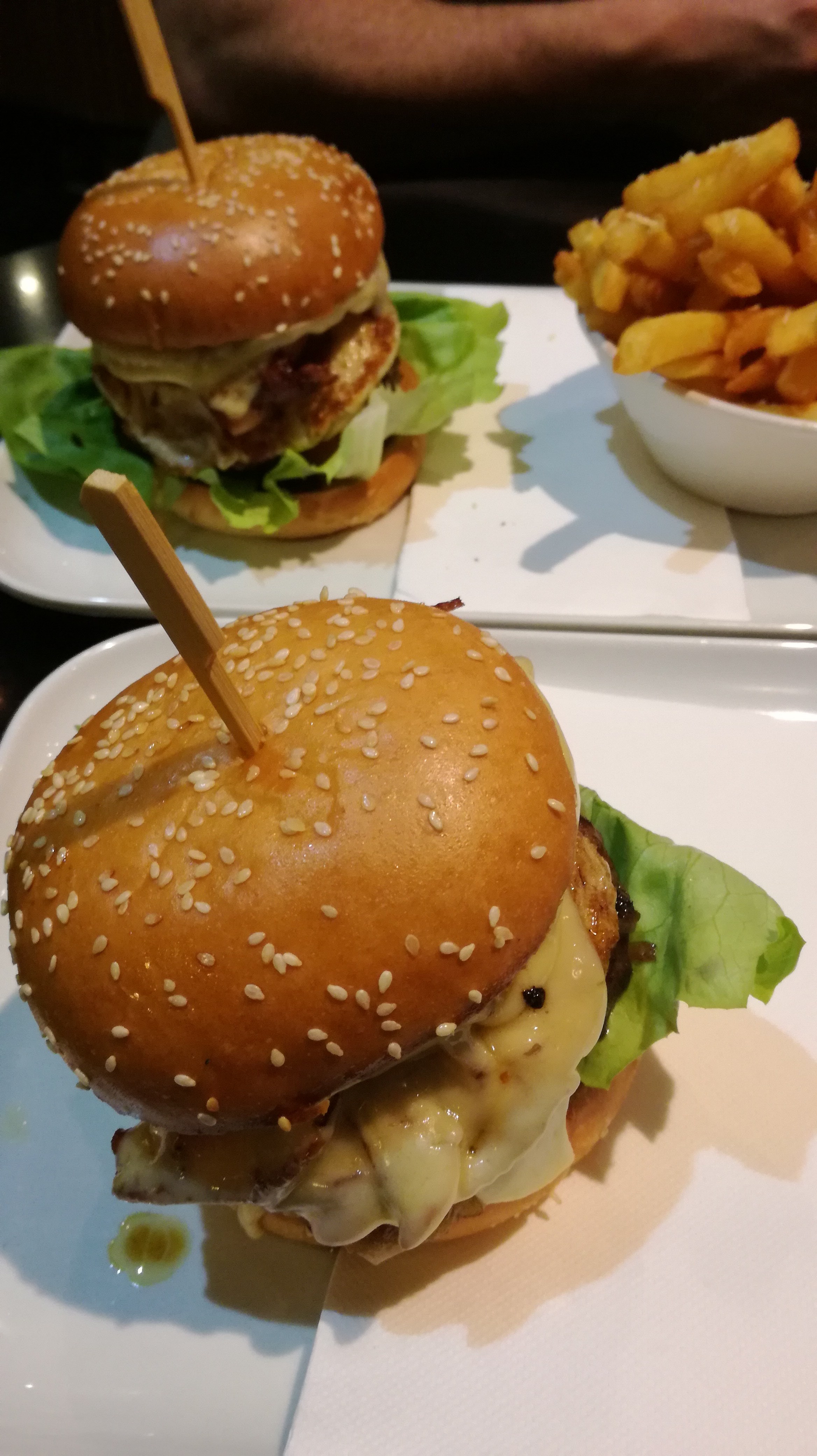Scrumptious burgers and parmesan + truffle oil fries. Mmmmmmmm.