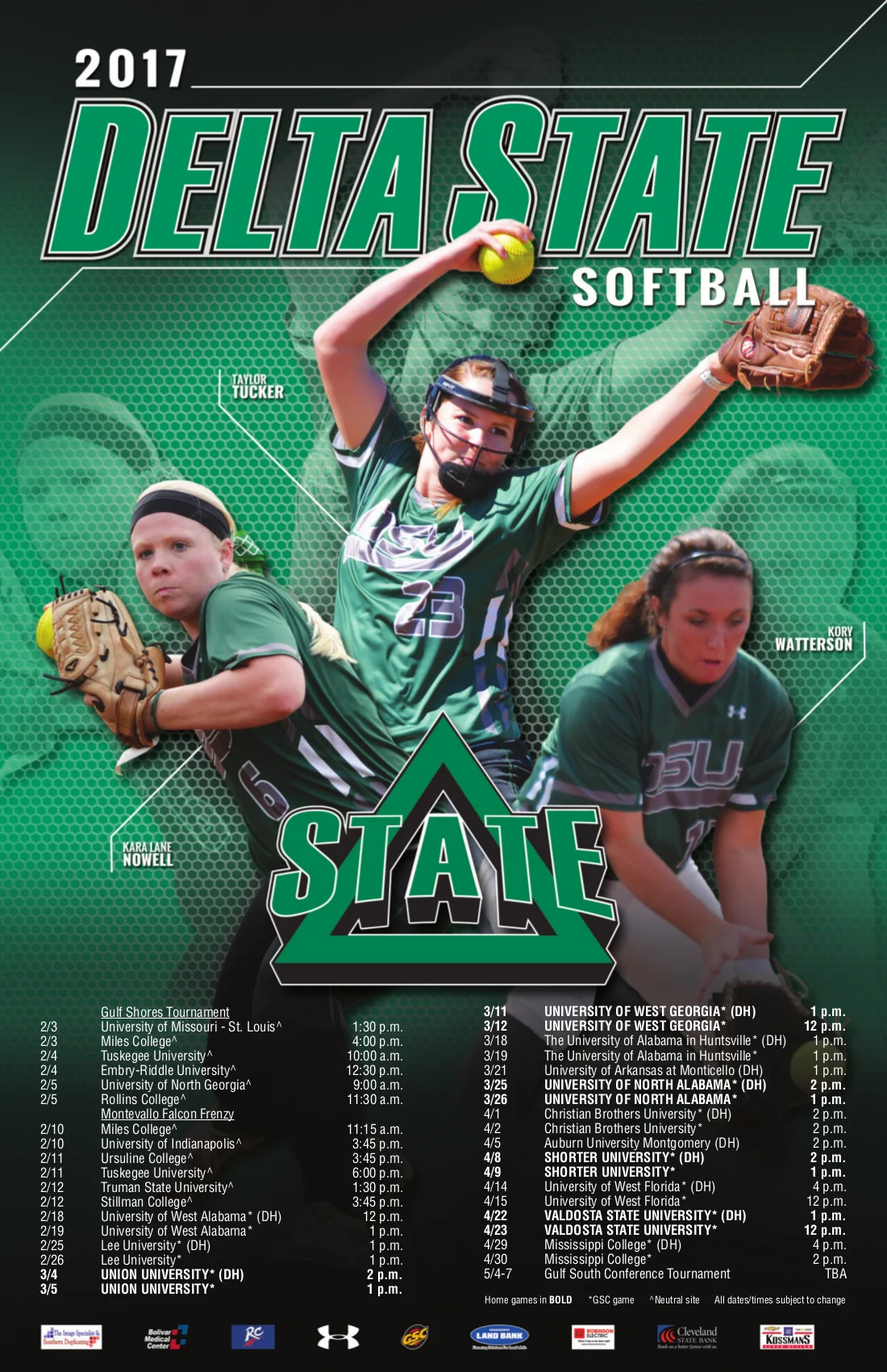 Delta State Softball Sport Poster