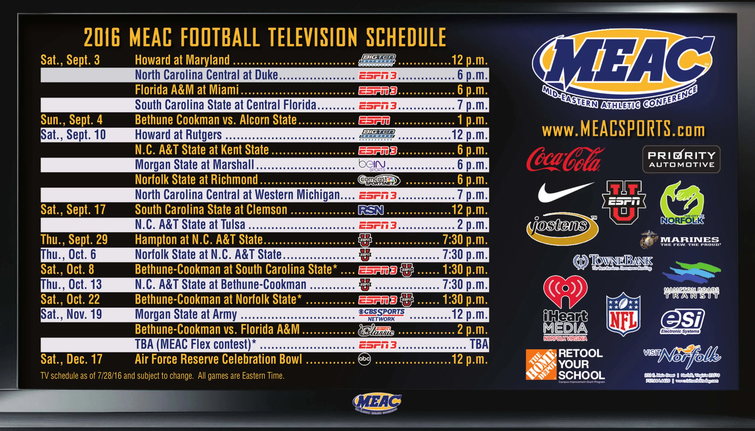 MEAC Football Sport Magnet
