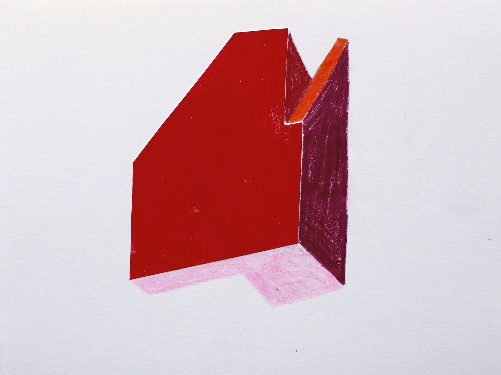  Paper and color pencil collage  6” x 8”  2020 