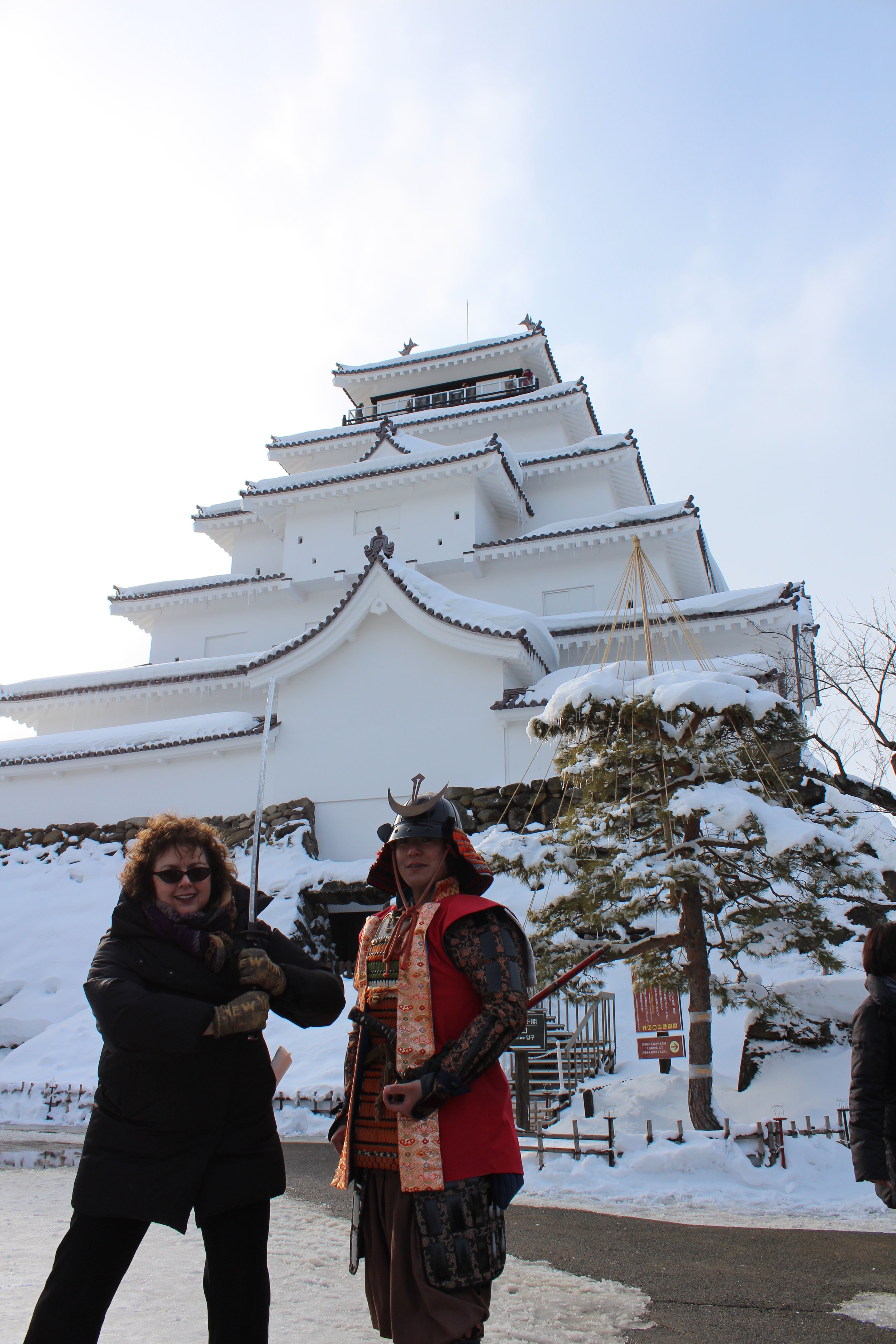 Samurai Laurie at Tsuruga-jo Castle, Fukushima.JPG