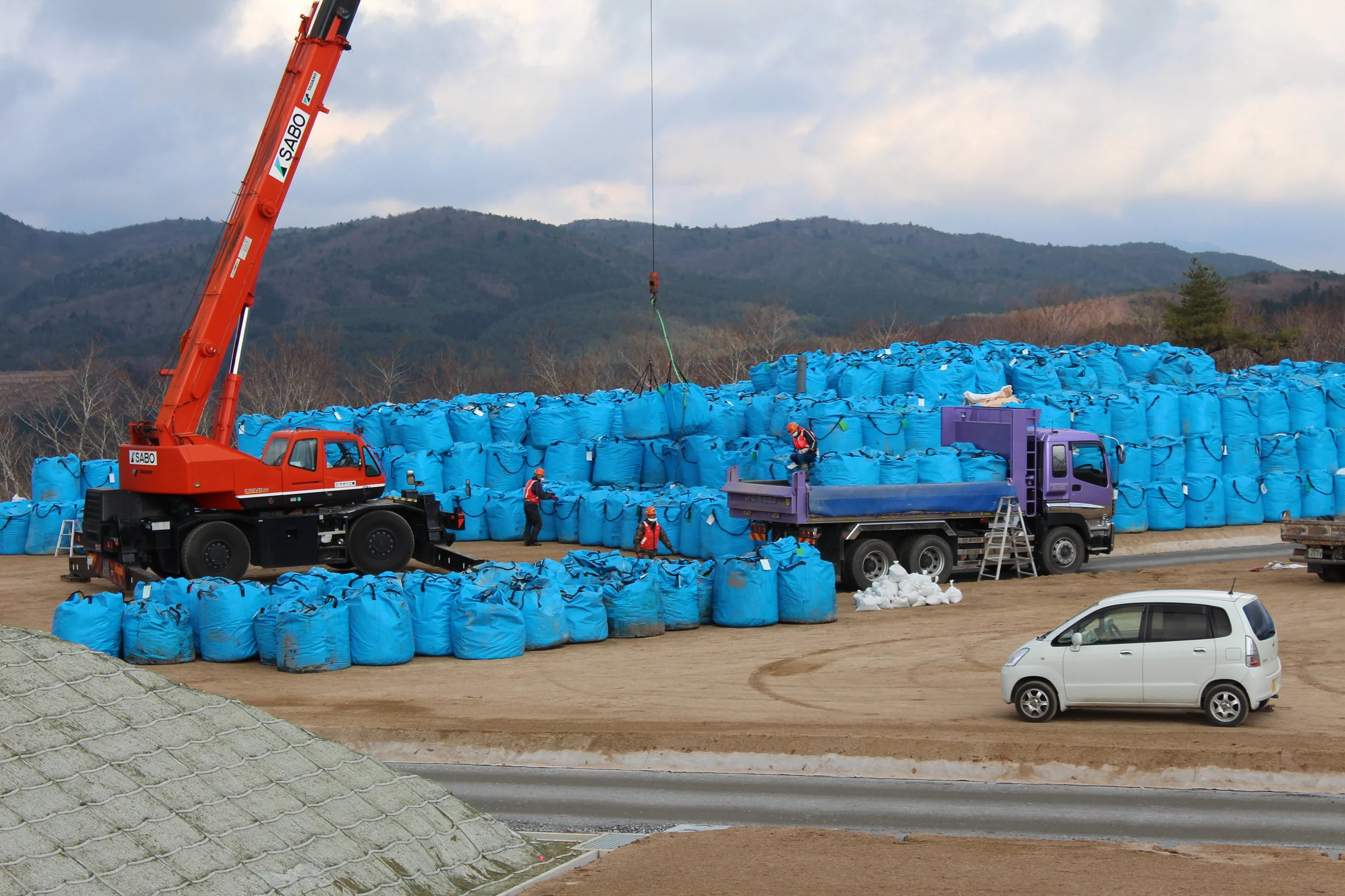 Bags of radioative waste awaiting some final, safe resting place.7.JPG