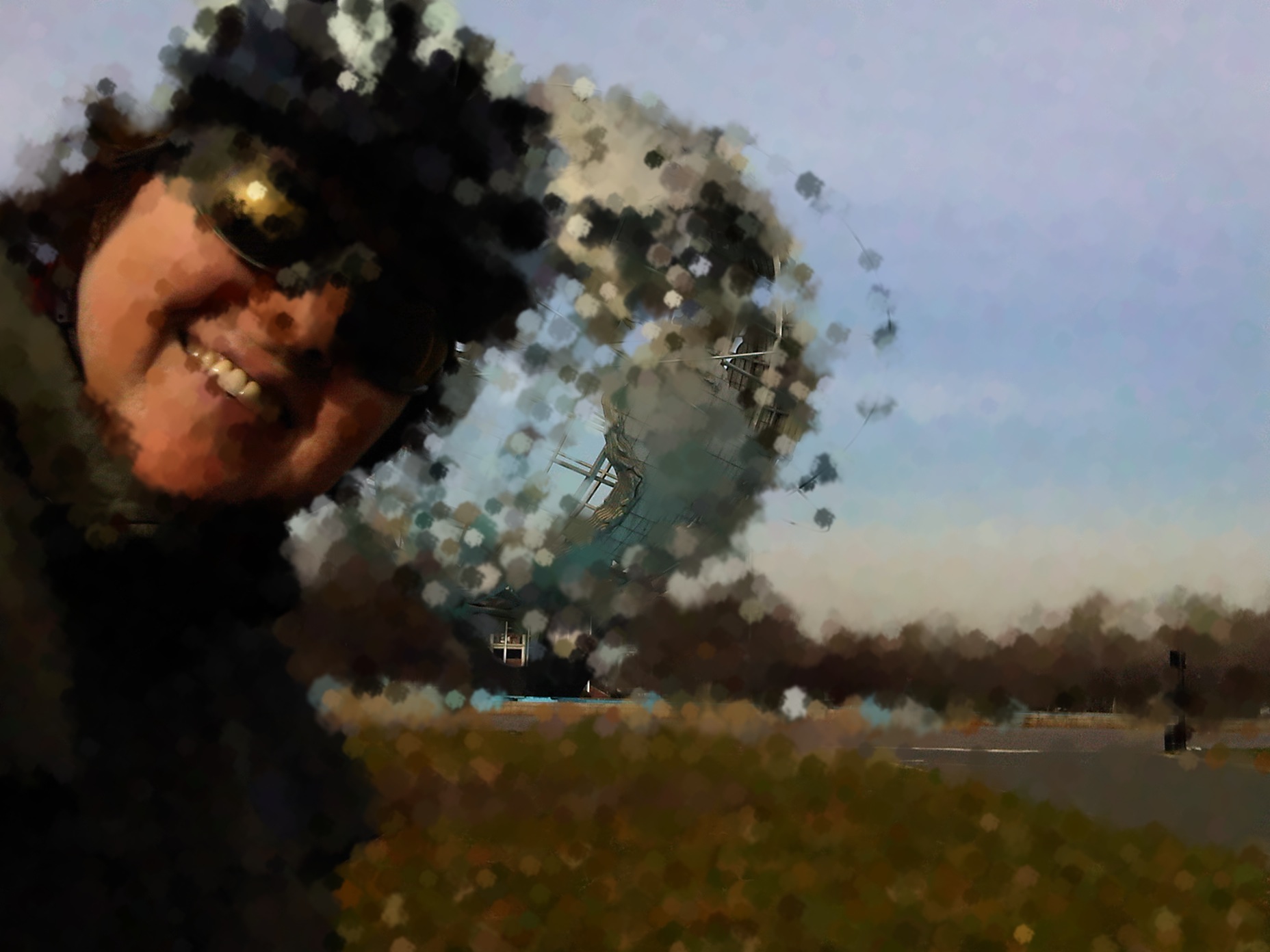 Me on bike at old Worlds Fair site artified.jpg