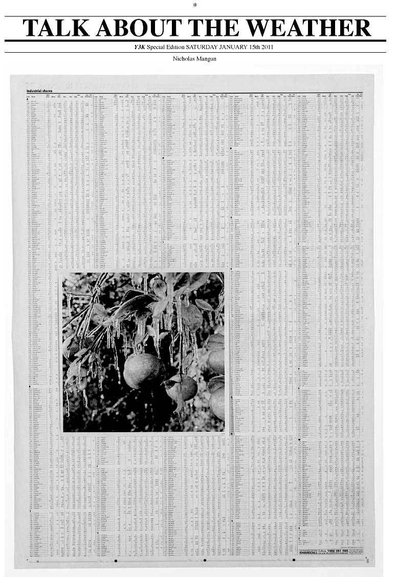 Author: S.T. Lore Client: Y3K Designer: Nicholas Mangan Pages: 3 Format: Poster Year: 2011 METABOLISING CAFFEINE INTO CODE (FOR NICHOLAS MANGAN) 'Outside his door, she hesitates. His office is shrouded in near darkness. Beyond a venetian blind, a desktop phone casts an eerie blue light across his face. Seated at his desk, Viktor is motionless. For a man on the verge of bankruptcy, persisting to be a major media tycoon he looks dead to the world: drifting outside linear time, with little use for human conversation. The unwashed plates at his feet complete a cartoon facsimile portrait of the laziest man she has ever known or ever seen and having little time to stamp her authority, inhaling a deep invigorating breath, she enters his room and using a neatly manicured fingernail prods a soft fold of skin sagging beneath his third rib. Sniffing, snorting, farting in a hideous release of gas, Viktor rubs his belly under a heavily stained t-shirt and using the thin slits still functioning as eye sockets inspects the pale apparition of her face: “Ambition is a bloody traitor … a real sallow faced bitch …” he mumbles — sotto voce — without a trace note of regret. The main problem for Viktor is that his initial fortune came too easily. Riding a tidal wave of luck on a local chain of gymnasiums called POWERSLAVE outfitted with red vinyl floor coverings, kettle bells and electronic stair masters, Viktor soaked up the exercise habits of office workers and of computer technicians watching TV shows and jogging side-by-side. By expanding his snack counters to include micronutrient smoothies, pea protein powders and a wide-range of dietary supplements (linked to vague trending research on Ketosis) he quickly raked in over ten-times the initial membership fees. Visual merchandising went unchecked: branded water bottles, embroided sweat towels and tie-died headbands, with ideas being drip-fed on a steady diet of late-night TV: “I only ever watch the foreign channels … our domestic networks are utter dogshit!” Inspired by a diverse range of programs, such as the cruel, voyeuristic Japanese masterpiece Susume! Denpa Shonen and US Public Access show Let’s Paint TV —“with dynamic artist-host John Kilduff”— Viktor directed a series of promotional adverts called POWER TIME. Each episode began with him being lowered in a body harness while singing a Motley Crue inspired theme song: ‘It’s Time! It’s Time! For Power Time!’ Call it luck. Call it timing. But his motivational delivery and shameless self-promotion collided perfectly with a population of sedentary telecommunications workers. The viewers ate up his new-age health recipes, treadmill exercises and home-gym giveaways and all the while Viktor kept repeating: “There are no limits! You can have it all’ ...'