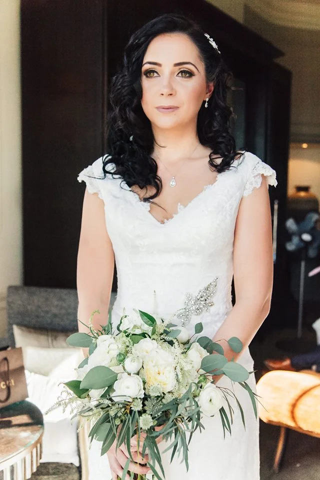 White and Green wedding flowers harrogate