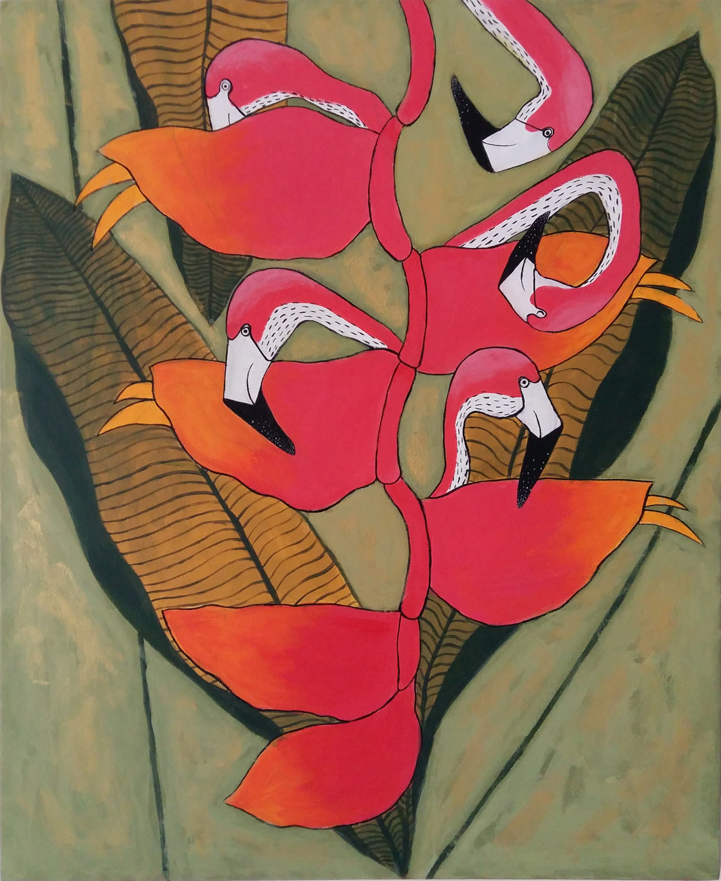Heliconieas and flamingos.jpg