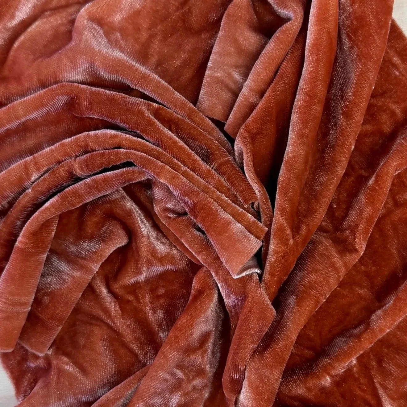 Velvet - Rusty Orange - Hand dyed 6 x 30 inch fabric for Rug Hooking, Punch Needle, Weaving, Applique, and More! (Copy)